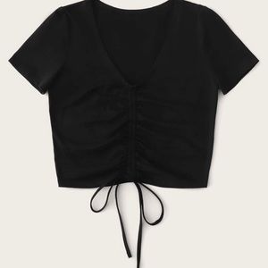 Cute Black Top With A Tie In The Front